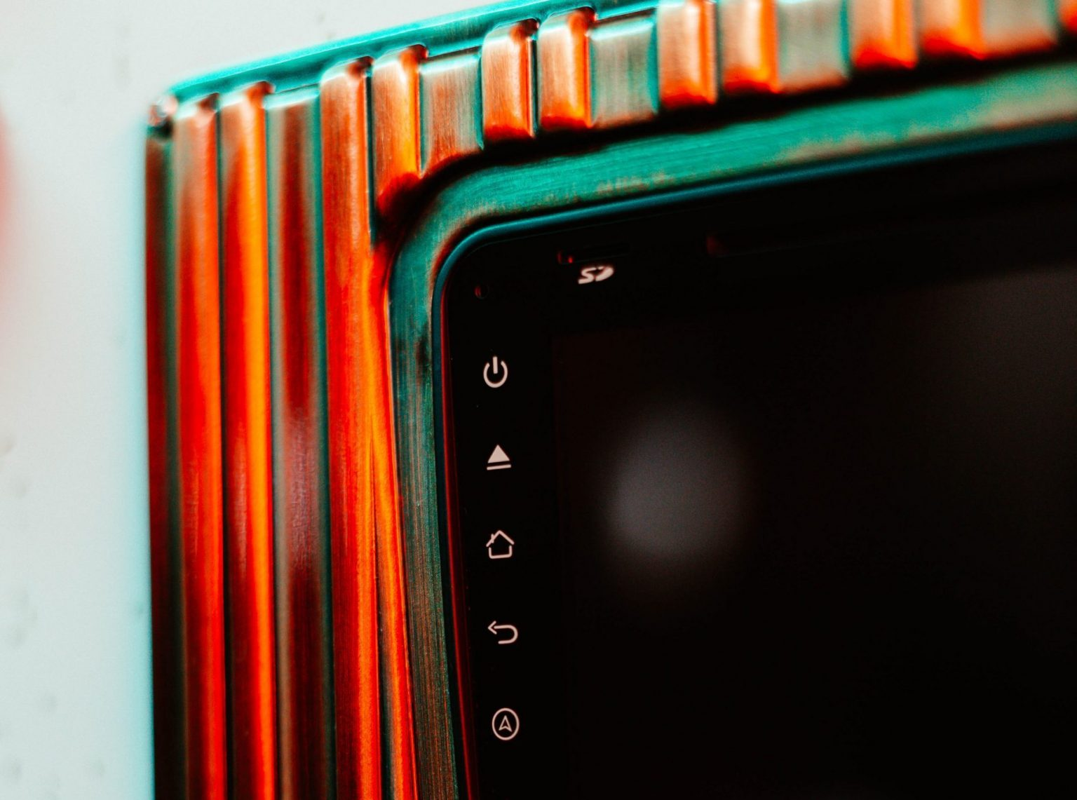 Customised Android touchscreen set in brushed steel